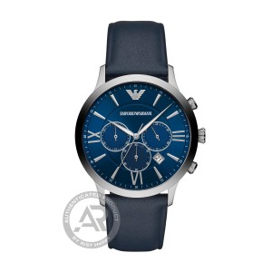 EMPORIO ARMANI Giovanni Chronograph Blue Leather Strap AR11226